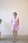 Yelekli Şortlu Takım Pembe