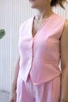 Yelekli Şortlu Takım Pembe