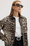 Leopar Desenli Gabardin Ceket