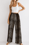 Leopar Desenli Viskon Pantolon