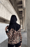 LEOPAR DETAYLI FERMUARLI SWEAT