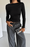 Yandan Büzgülü Sandy Crop Bluz
