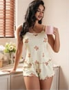 Arias Closet Ayıcık Desenli Askılı Şortlu Pijama Takımı