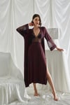 Arias Closet Göğüs ve Sırt Dekolteli Dantelli Sabahlık Takımı