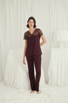 Arias Closet Kısa Kollu ve Dantelli V Yaka Pijama Takımı