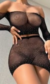 Arias Closet Siyah File Taşlı Fantezi Vücut Çorabı
