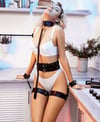 Arias Closet Siyah Tasma Kelepçe Bel ve Bacak Aksesuarlı Fantezi Harness Set