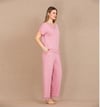 Arias Closet Viskon Şık Tasarım Dantel İşlemeli Pembe Kısa Kol Pijama Takımı