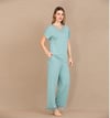 Arias Closet Viskon Şık Tasarım Dantel İşlemeli Mint Yeşil Kısa Kol Pijama Takımı
