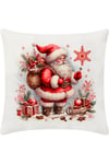 Digital Baskılı Noel Desenli Dekoratif Kırlent Kılıfı 43x43 cm