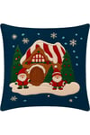 Dijital Baskılı Christmas Noel Babalı Dekoratif Kırlent Kılıfı