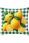 Pitikare Zeminli Limon Desenli Dekoratif Kırlent Kılıfı 1 Adet