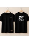 Stay Wild Yazılı Erkek %100 Pamuk Tişört - HUBERY