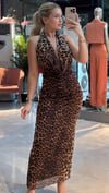 Leopar Desenli Elbise