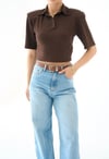 Polo Yaka Vatkalı Basic T-Shirt