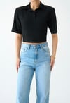 Polo Yaka Vatkalı Basic T-Shirt