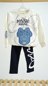 Minnie Sweat Lacivert Taytlı Kız Çocuk Takım