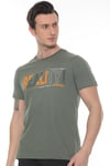 Erkek Füme Realıty Baskılı T-shirt
