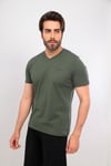 Erkek Gri V Yaka T-shirt