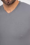 Erkek Gri V Yaka T-shirt