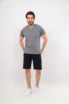 Erkek Gri V Yaka T-shirt