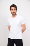 Erkek Gri V Yaka T-shirt