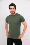 Erkek Haki Bisiklet Yaka T-shirt