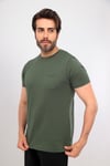 Erkek Haki Bisiklet Yaka T-shirt