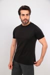 Erkek Haki Siyah Bisiklet Yaka Tshirt Şort Cep Fermuarlı Alt Üst Takım