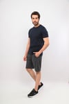 Erkek Haki Siyah Bisiklet Yaka Tshirt Şort Cep Fermuarlı Alt Üst Takım
