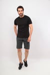 Erkek Haki Siyah Bisiklet Yaka Tshirt Şort Cep Fermuarlı Alt Üst Takım