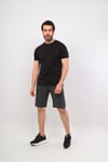 Erkek Haki Siyah Bisiklet Yaka Tshirt Şort Cep Fermuarlı Alt Üst Takım
