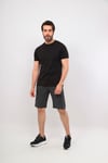 Erkek Haki Siyah Bisiklet Yaka Tshirt Şort Cep Fermuarlı Alt Üst Takım