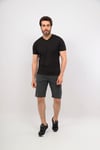 Erkek Haki Siyah V Yaka Tshirt Şort Cep Fermuarlı Alt Üst Takım