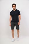 Erkek Haki Siyah V Yaka Tshirt Şort Cep Fermuarlı Alt Üst Takım