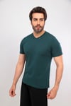Erkek Haki Siyah V Yaka Tshirt Şort Cep Fermuarlı Alt Üst Takım