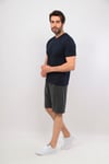 Erkek Haki Siyah V Yaka Tshirt Şort Cep Fermuarlı Alt Üst Takım