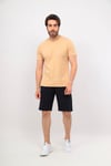 Erkek Haki Siyah V Yaka Tshirt Şort Cep Fermuarlı Alt Üst Takım