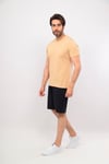 Erkek Haki Siyah V Yaka Tshirt Şort Cep Fermuarlı Alt Üst Takım