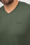 Erkek Haki Siyah V Yaka Tshirt Şort Cep Fermuarlı Alt Üst Takım