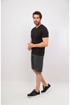 Erkek Haki Siyah V Yaka Tshirt Şort Cep Fermuarlı Alt Üst Takım