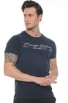 Erkek Lacivert Enough Believe Yazılı T-shirt