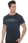 Erkek Lacivert Stay Strong Baskılı  T-shirt