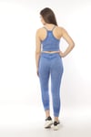 Kadın Pembe Melanj Seamless Toparlayıcı Ince Askılı Bra Alt Üst Fıtness Takımı
