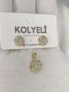 Kolyeli crystal kolye ucu küpe set