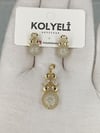 Kolyeli frost kolye ucu küpe set