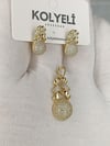 Kolyeli frost kolye ucu küpe set