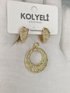Kolyeli luna kolye ucu küpe set