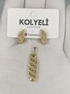 Kolyeli muse kolye ucu küpe set