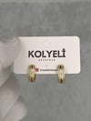 Kolyeli new10 küpe (14 ayar altın rengi)